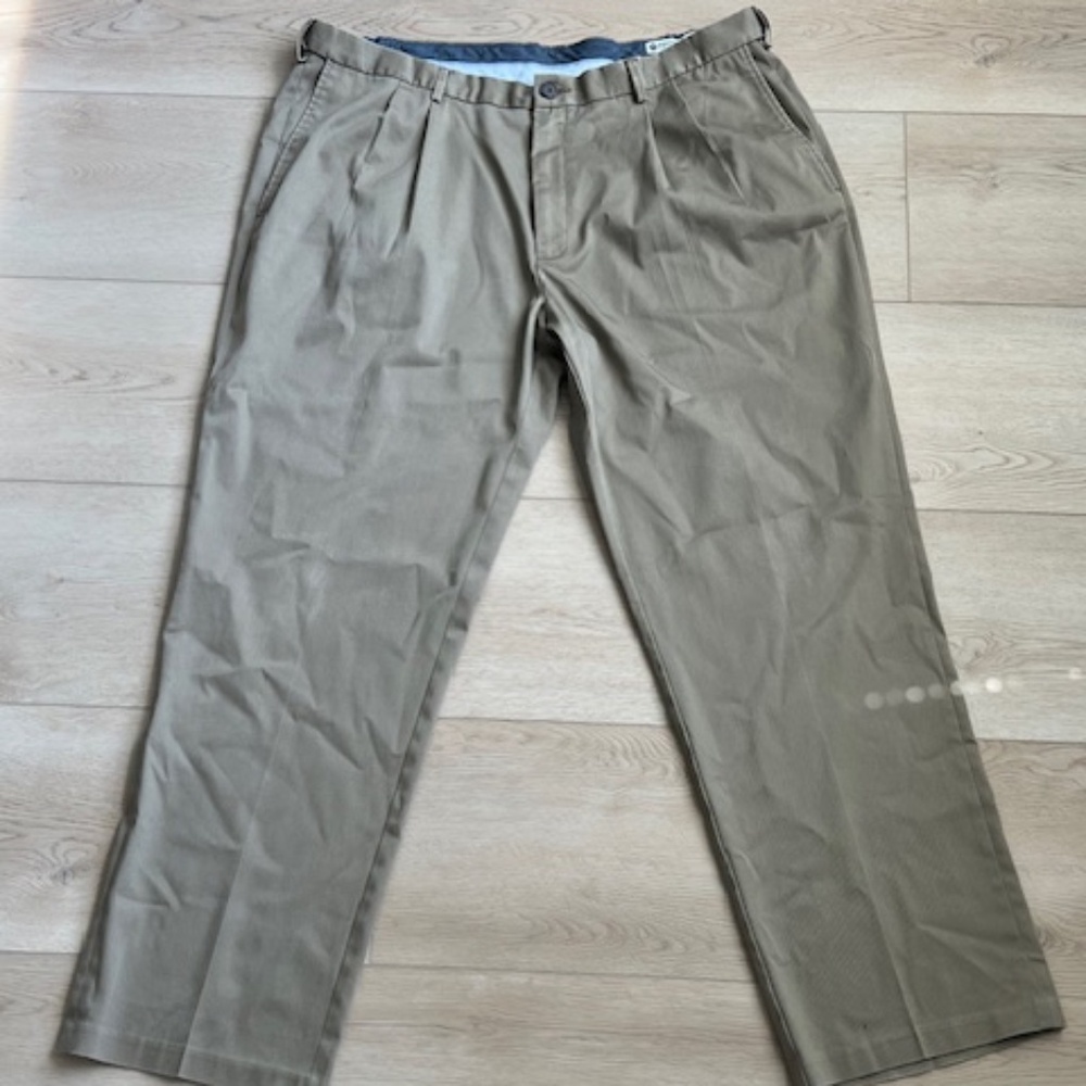 - Haggar Premium Stretch No Iron Khaki Classic Fit Hidden Expandable Waist…